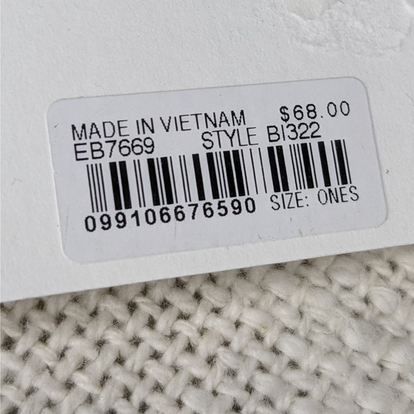 NEW J. Crew Raffia Hoop Earrings Blue Gold Style #B1322 MSRP $68 - Picture 7 of 7